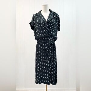 MM Lafleur The Jasmine Dress Alpine Green Swipe Print